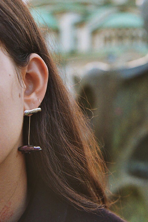Unique Custom Made Hand Crafted Contemporary Design Sterling Silver and Baroque Pearl changeable Earrings